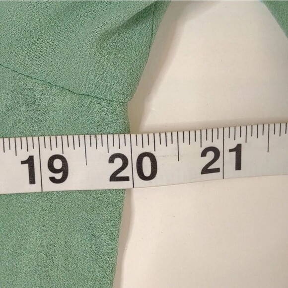 Green Ruffle Layered Sleeve Pastel Chiffon Top Green Small St. Patrick's Day - Picture 9 of 16